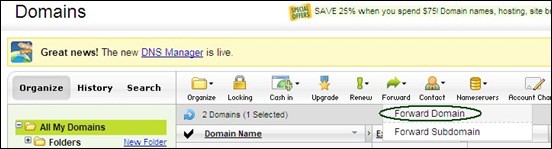 godaddydomainforwarding2 thumb How to Use Domain Forwarding With GoDaddy Domain Panel