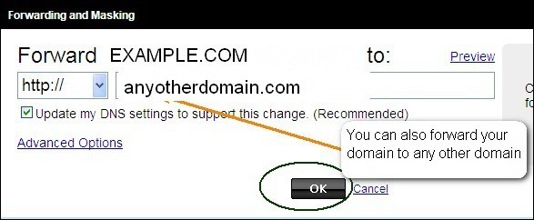 godaddydomainforwarding4 thumb How to Use Domain Forwarding With GoDaddy Domain Panel