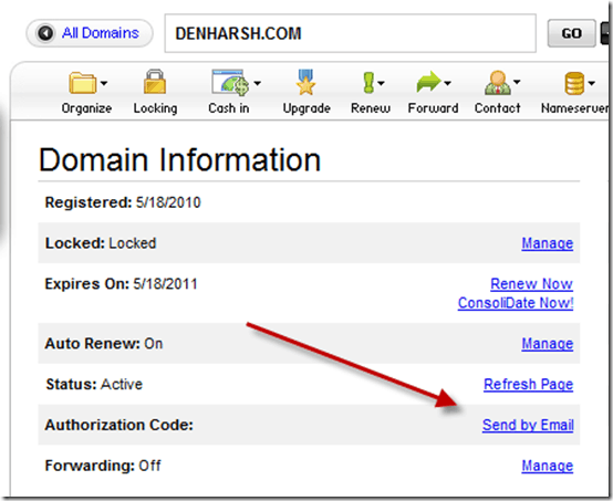 godaddydomainauthorizationcode thumb How to Find EPP Domain Authorization code for Godaddy Domains