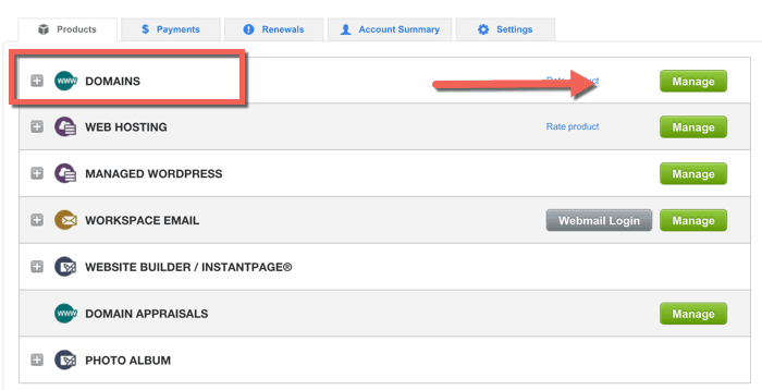 Godaddy domain management