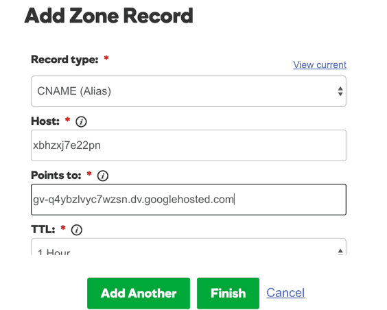 Adding CNAME record on Godaddy