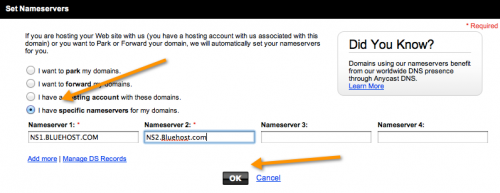 Bluehost Name servers