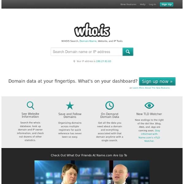 WHOIS: Retrieve information on a domain name