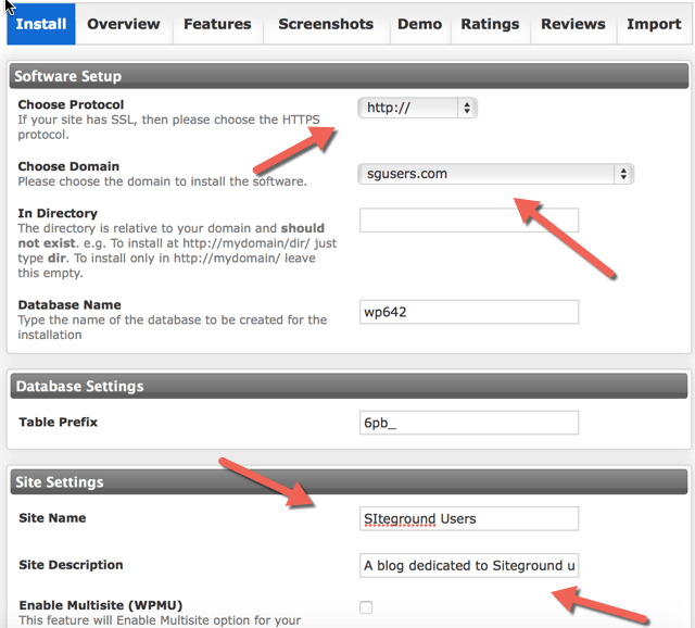 Installing WordPress Blog on Siteground