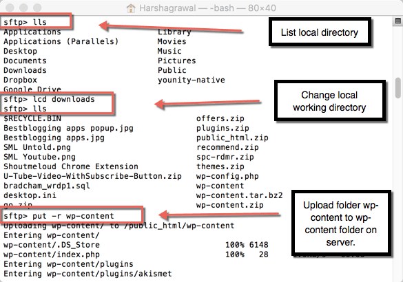 Put command Unix